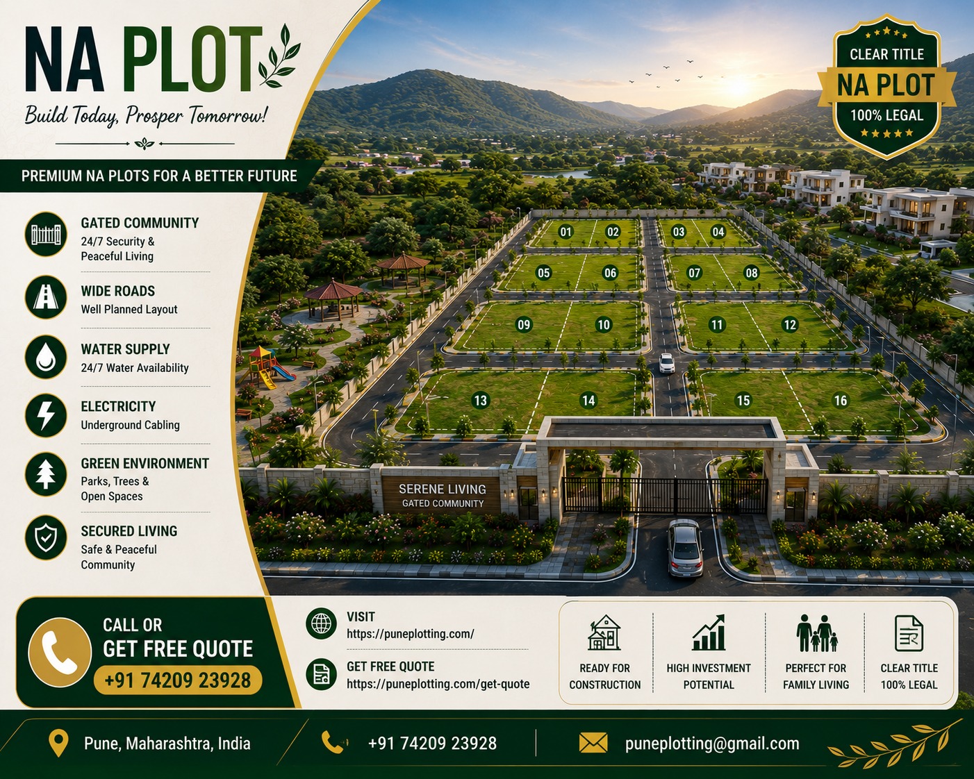 ₹1.5 Cr | 2500 Sq.Ft. Plot No. 54 | ₹6,000/Sq.Ft. | Pune