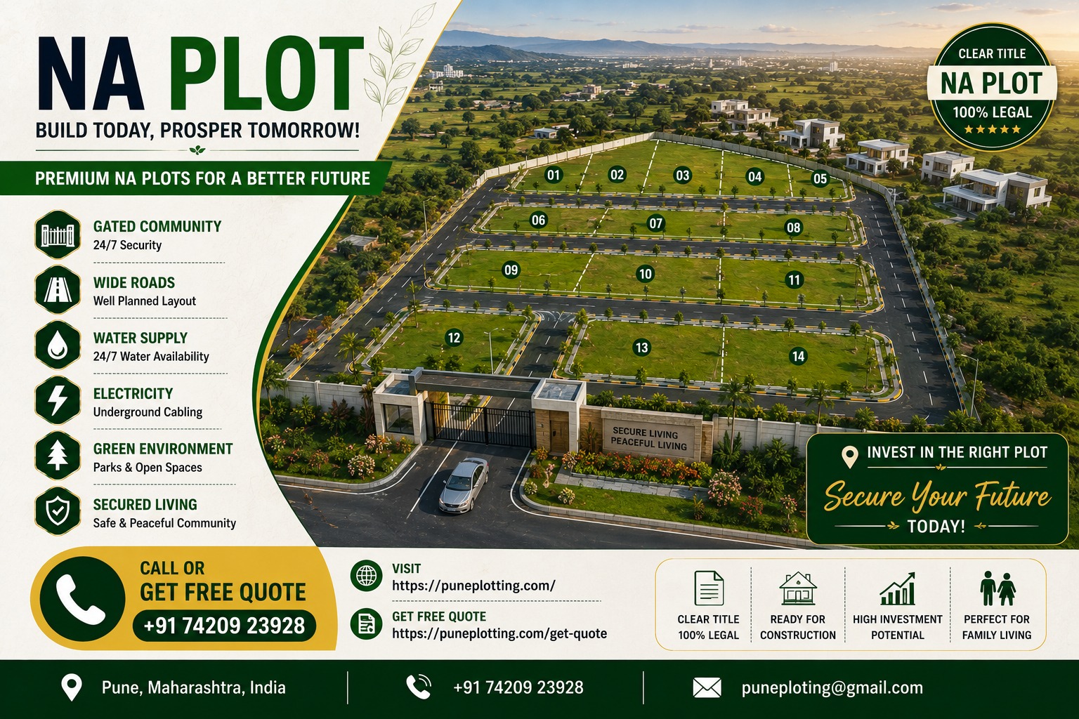 ₹180 Lakh | 3000 Sq.Ft. Plot | Purandar Airport 20 Mins | Pune