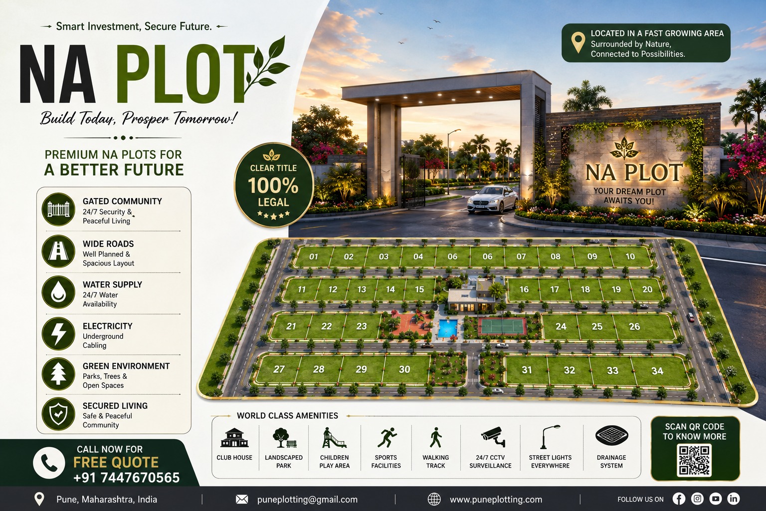 2400 Sq.Ft. East-Facing Villa Plot | ₹1.44 Cr | Hadapsar–Saswad Road, Pune