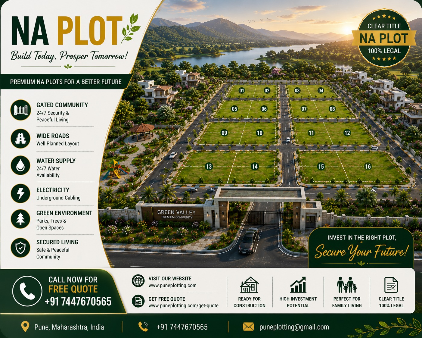 Plot No. 196 | 2200 Sq.Ft. | North-East Facing | ₹1.32 Cr | Saswad Road Pune