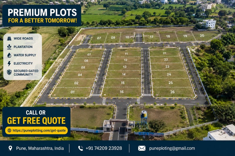 Premium Plots – 2,153 Sq.Ft. North-East-Facing Plot | ₹81 Lakh | Sahyadri Mountain Views | Mulshi Pune
