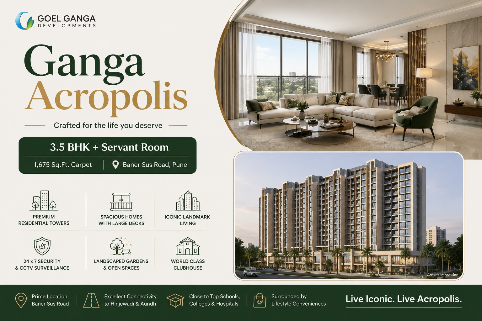 010 – Golden Cascade Society | 3.5 BHK + Servant Room | 1,900 Sq.Ft. | Wakad, Pune | Ready to Move