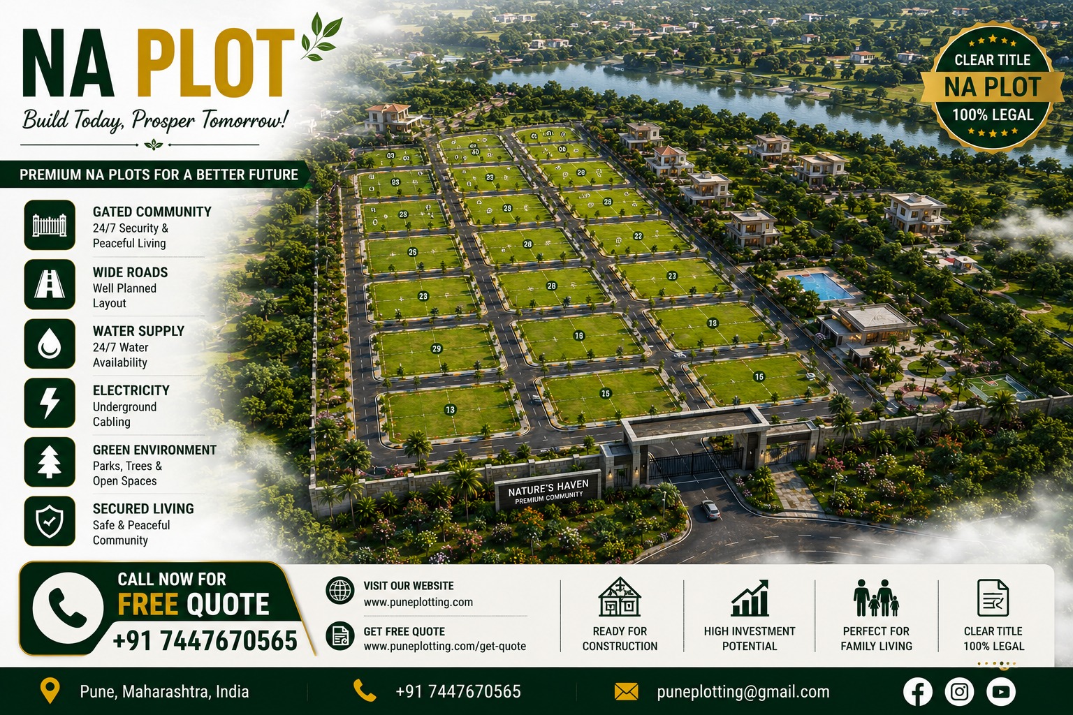 Ghotawade Greens – 3,200 Sq.Ft. East NA Plot | STP · CCTV · Concrete Road