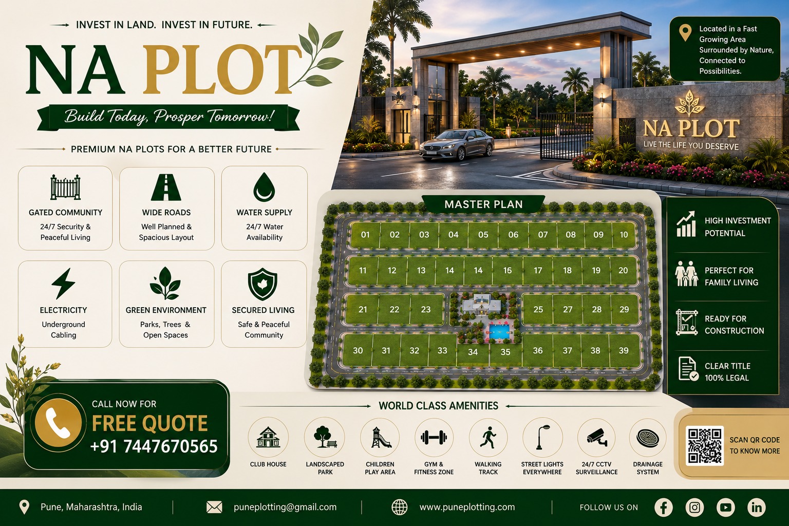 Ghotawade Greens – 1,600 Sq.Ft. South-Facing Vastu NA Plot | ₹3,000/Sq.Ft.