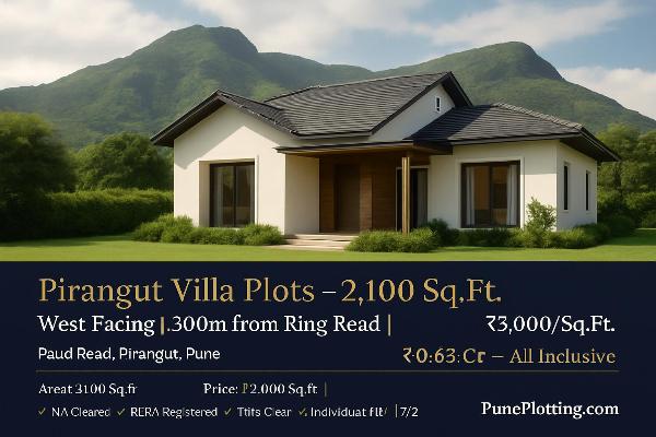 Pirangut Villa Plots – 2,100 Sq.Ft. West-Facing | 300m from Ring Road | ₹3,000/Sq.Ft.