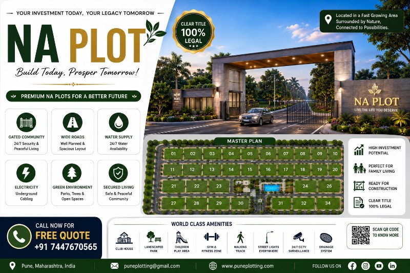 Kaleidoscope Township – Plot R3-06 | 2,000 Sq.Ft. East | NA Villa Plot | Bhugaon, Pune West